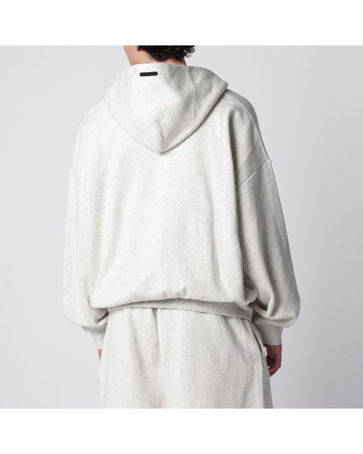 Fear Of God Gray Light Mélange Cotton Fleece Zip-Up Sweatshirt for men