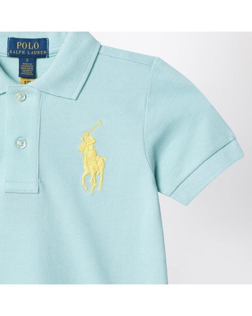 Polo Ralph Lauren Blue Light Polo Shirt With Embroidered Logo