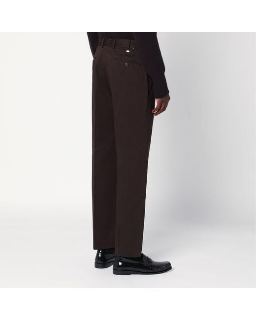 PT Torino Black Cotton Trousers for men