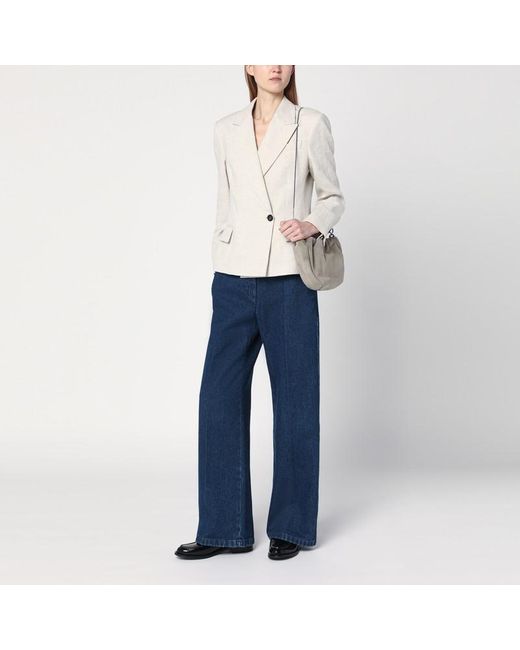 Giacca beige in lino di Brunello Cucinelli in White
