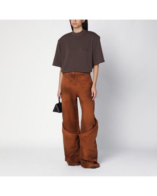 The Attico Brown Shaded Baggy Jeans
