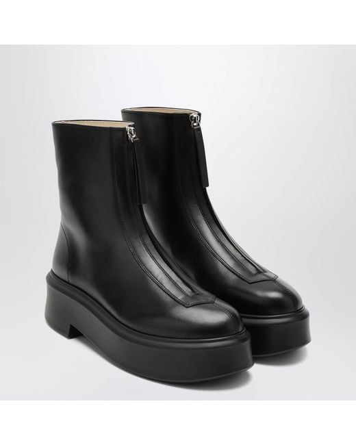 The Row Black Zipped Boot I Leather Boot
