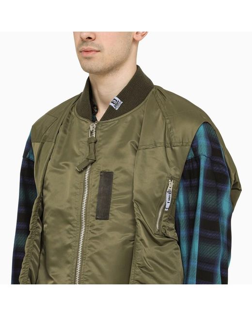 Maison Mihara Yasuhiro Green Hollowed-Out Khaki Bomber Jacket for men