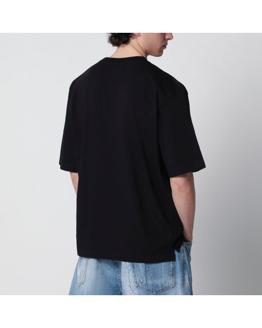 DSquared² Black Rebel Tags Loose-Fit Cotton T-Shirt for men