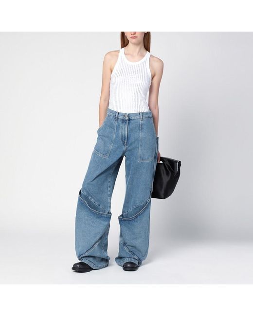 The Attico Sky Blue baggy Jeans With Large Pockets