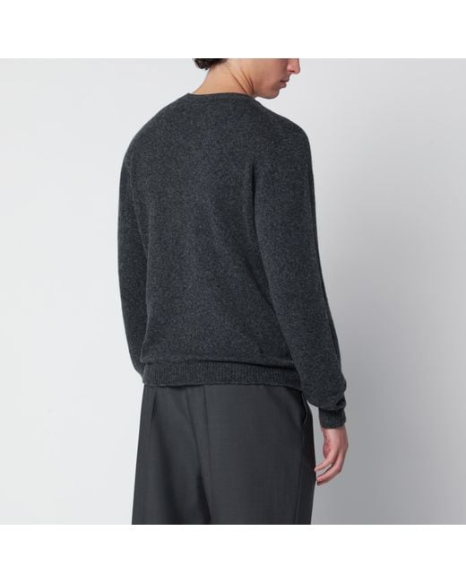 Roberto Collina Black Anthracite Wool-Blend Sweater for men
