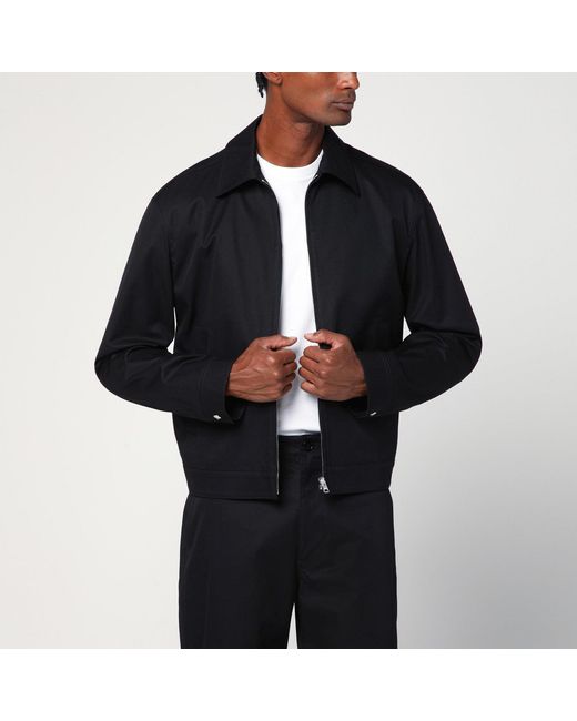 Gucci Black Cotton Twill Jacket With Web Detail for men