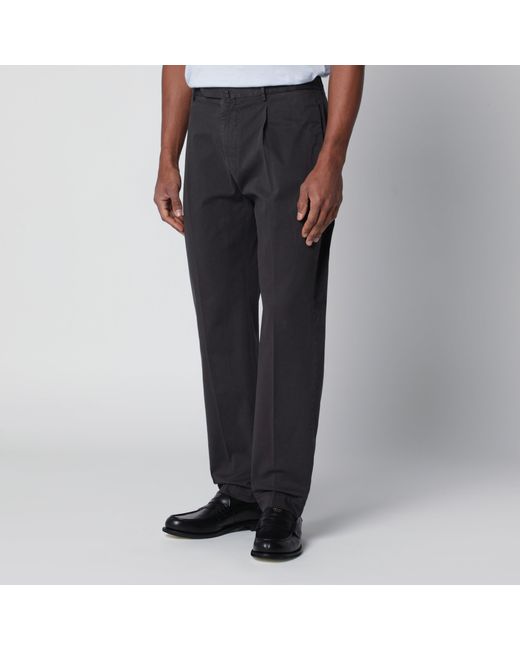 Santaniello Black Cotton Trousers for men