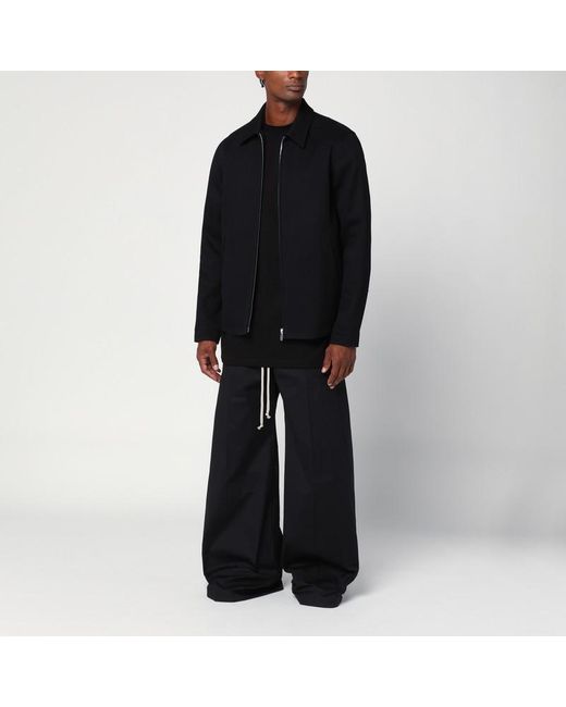 Rick Owens Black Shirt Jacket With Zip for men