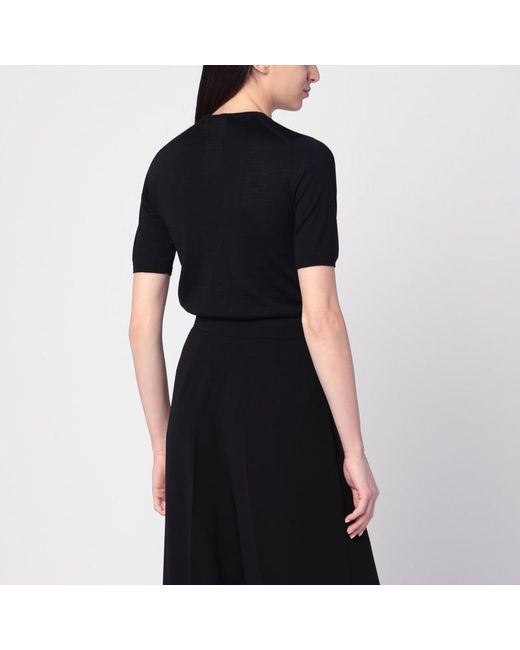 Maglia girocollo nera in lana di Max Mara in Black
