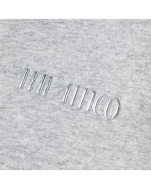 Felpa grigia mélange in cotone con logo di The Attico in Gray