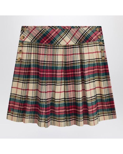 Polo Ralph Lauren Multicolor Cream/ Cotton Twill Tartan Skirt