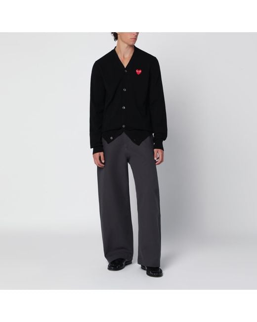 COMME DES GARÇONS PLAY Black Wool Cardigan for men