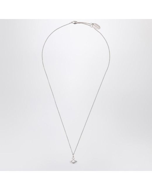 Collier Pendentif Orb Couleur Platine Avec Cristal Vivienne Westwood en coloris White