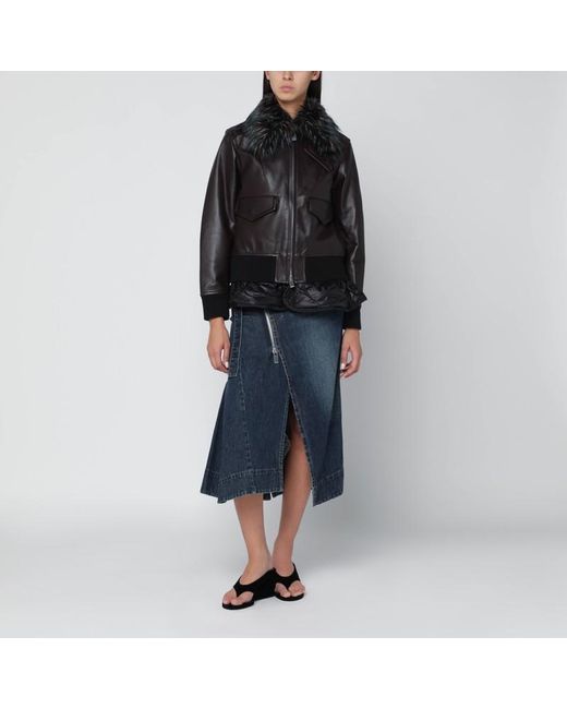 Sacai Damen Asymmetrischer Blauer Denimrock