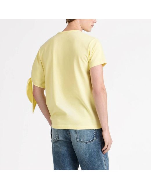 J.W. Anderson Yellow T-shirt With Knotted Sleeve for men