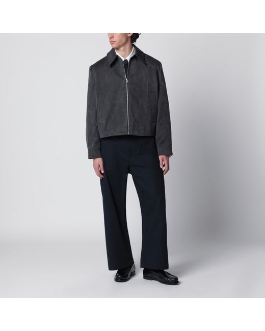 Séfr Black Washed Tazio Zip-Up Jacket for men