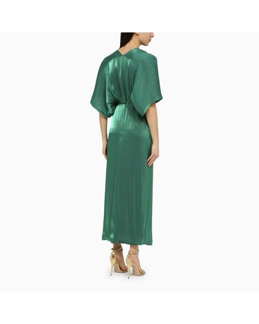Vestito midi roanna in lurex georgette di Costarellos in Green