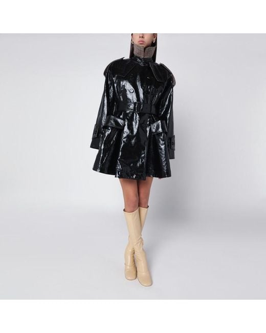 Trench corto in lino rivestito di Chloé in Black