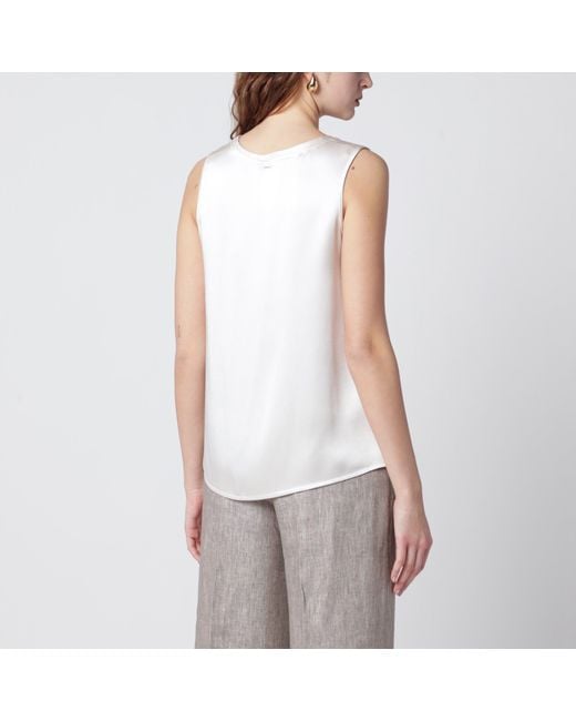 Max Mara White Ivory Satin Top