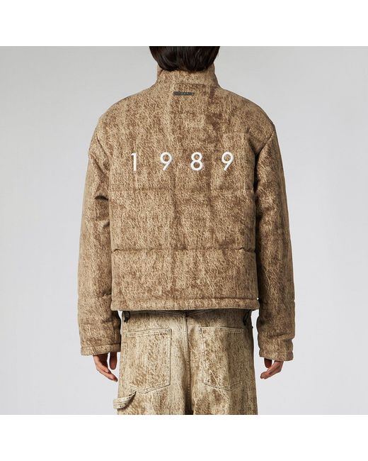 1989 STUDIO Brown Flock Denim Puffer 1989 Camo for men