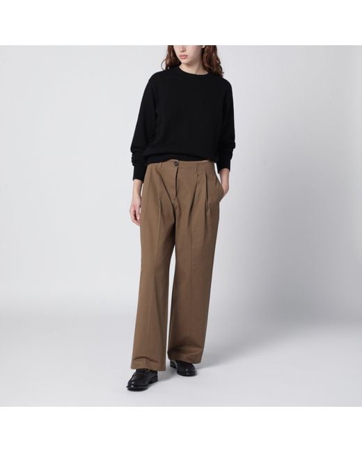 Totême Brown Hazelnut Cotton Trousers