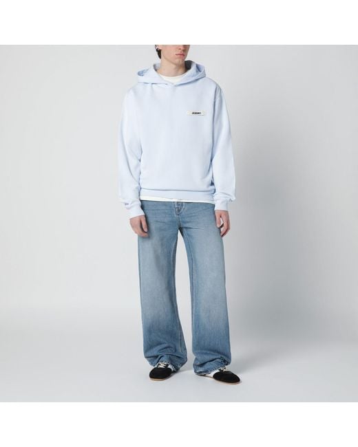 Jacquemus Blue Sweatshirt With Gros-Grain Logo for men