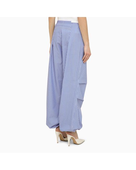 DARKPARK Blue /white Striped Cotton Daisy Wide Trousers