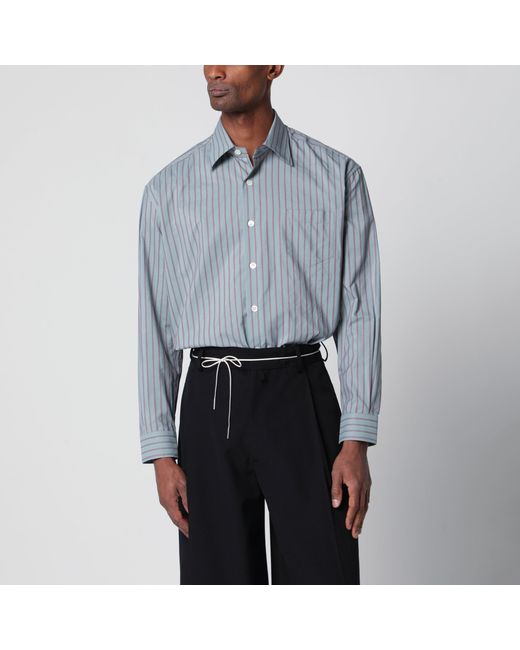 NAMACHEKO Blue Aquamarine Striped Cotton Shirt for men