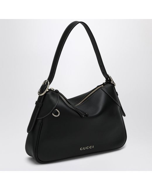 Gucci Black Gg Emblem Medium Shoulder Bag