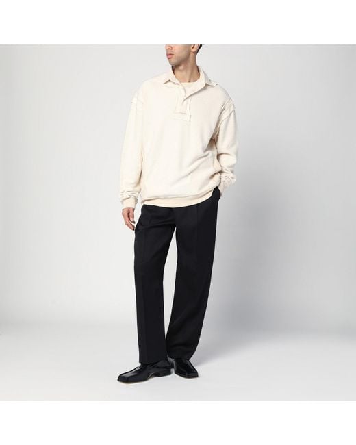 Maison Margiela White Distressed-effect Ecru Sweatshirt for men