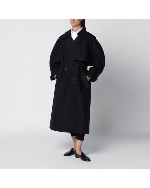 Anine Bing Black Pascale Cotton Maxi Trench Coat