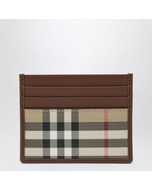 Burberry Brown Check Credit Card Holder for men