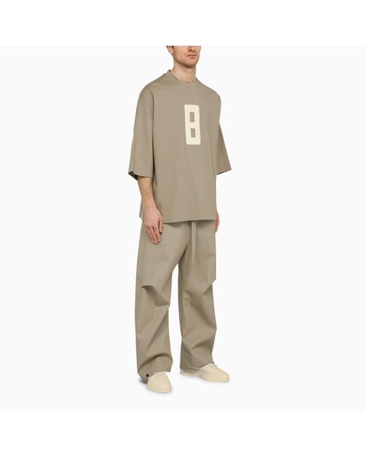 Fear Of God Natural T-shirt With Milan 8 Dune Embroidery for men