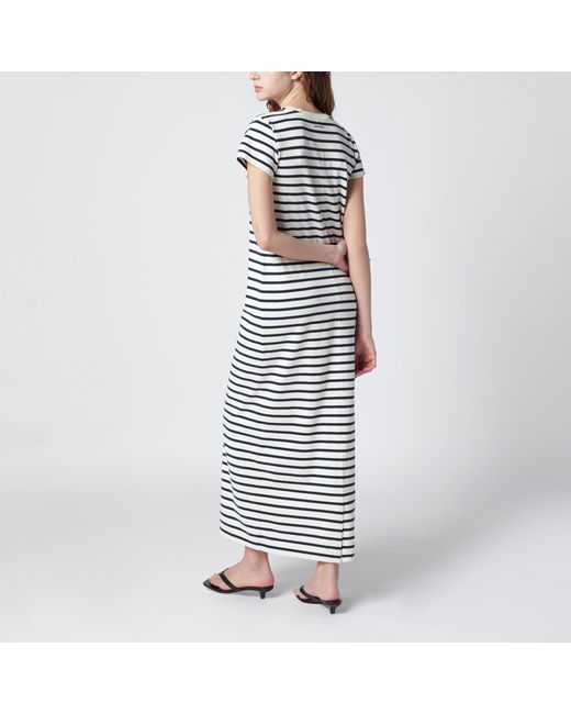 Anine Bing Blue Wynne Striped Maxi Cotton Dress