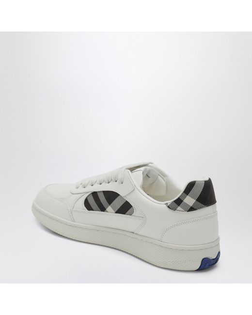 Burberry White Leather And Check Sneaker Terrace for men