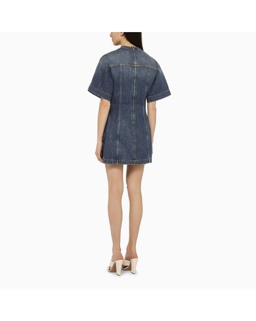 Stella McCartney Blue Denim Mini Dress With Crossover Detail