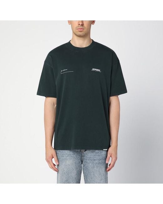 T-shirt foresta in cotone con logo di Represent in Black da Uomo