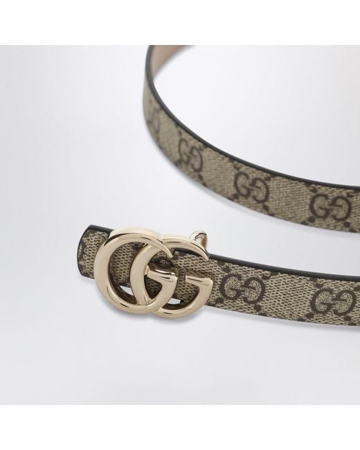 Gucci Brown Thin Reversible Gg Marmont Belt
