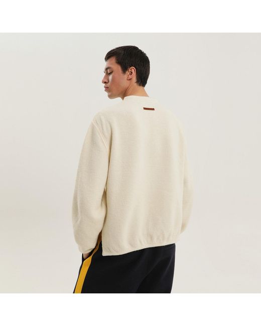 1989 STUDIO Natural Ribbed Sweater With Slits for men