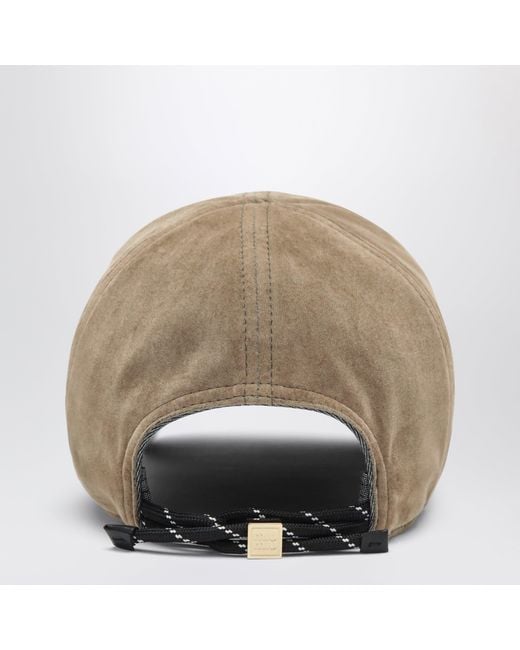 Miu Miu Natural Sand And Cotton Baseball Cap