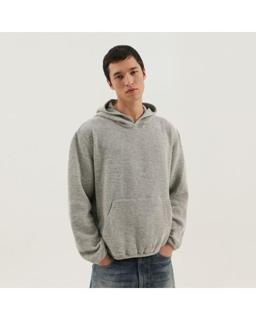 1989 STUDIO Gray Knitted Hoodie for men