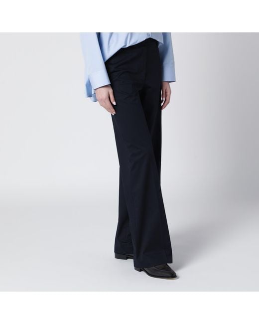 PT Torino Blue Francoise Cotton Blend Trousers