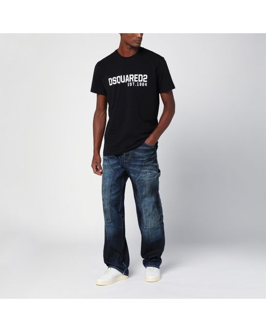 DSquared² Blue Navy Jeans In Washed Denim for men