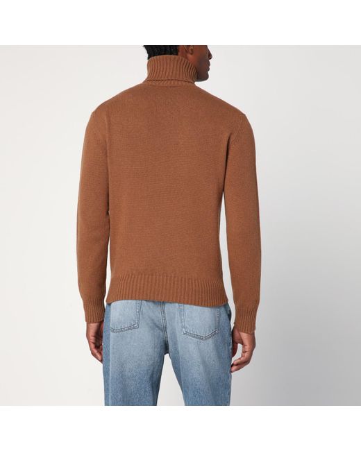 AMI Brown Hazelnut Ami De Coeur Turtleneck Sweater for men
