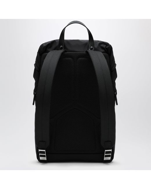Prada Black Re-Nylon Mini Backpack With Snap Closure for men