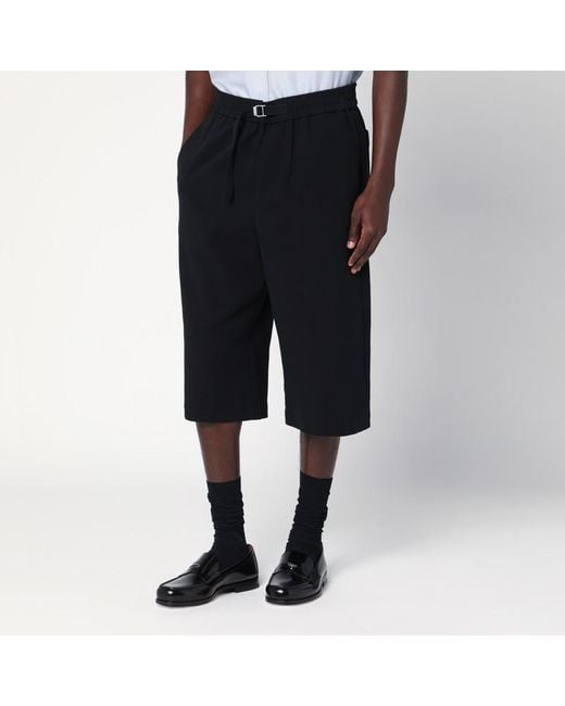 AMI Black Bermuda Wide for men