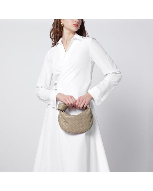 Bottega Veneta Metallic Mini Jodie Bag Écru