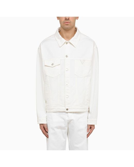 Valentino White Cotton Shirt Jacket for men
