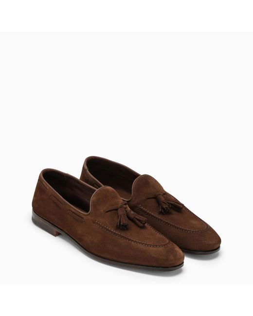Church's Brown Suede Loafer With Tassels for men